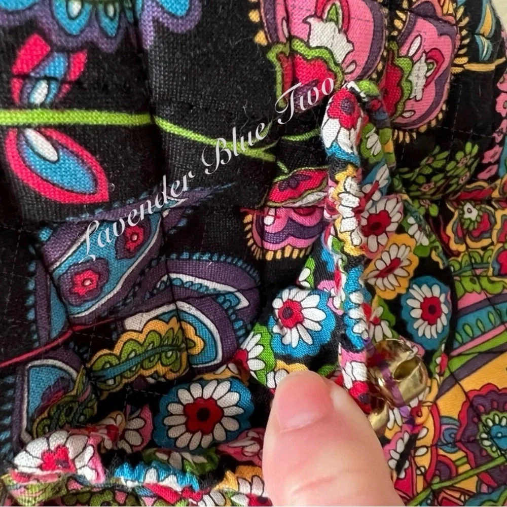 VERA BRADLEY Symphony In Hue 2009 Christmas Stocking Jingle Bells Red Green Y2K